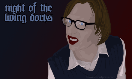 Vector image for zombie movie Night of the Living Dorks