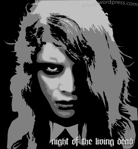 Vector image of zombie film Night of the Living Dead